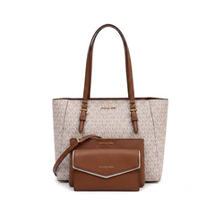 MK CHARLOOTE 3IN1 TOTE BAG 35F3GCFT9T VANILLA SIG (IR) Default Title - MamasJan Ladies Shoes & Bags