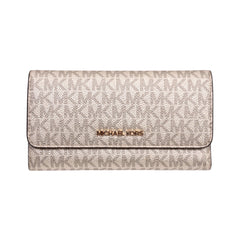 MK JET SET TRAVEL TRIFOLD WALLET 35S6GTVF3M PALE GOLD (IR) Default Title - MamasJan Ladies Shoes & Bags