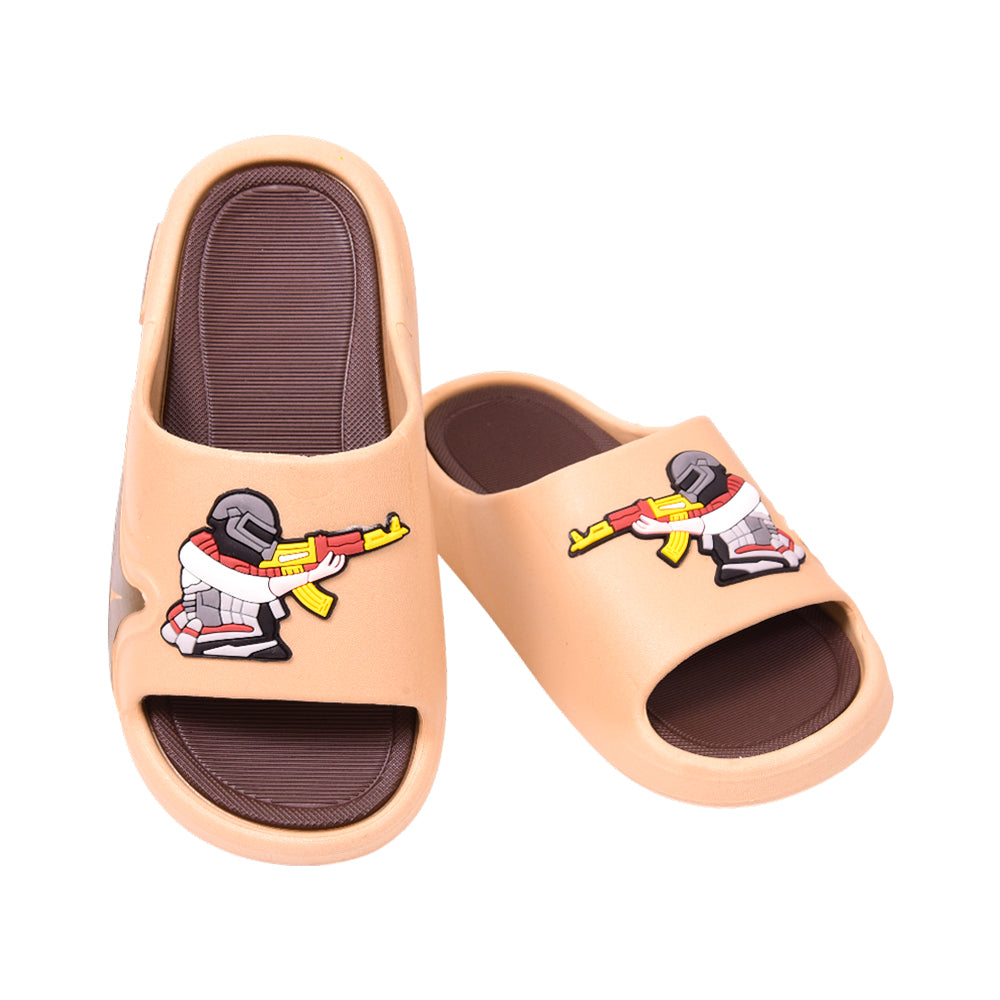 BOYS SLIPPER IR 32-33 BEIGE BROWN SX-9992-1 30-35 Default Title - MamasJan KidsWear