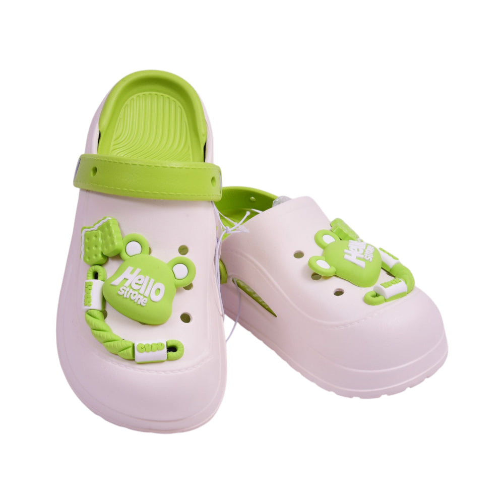 LADIES CROCS IR 38-39 WHITE/GREEN 8820-3 36-41 EVA Default Title - MamasJan KidsWear