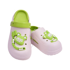 LADIES CROCS IR 38-39 WHITE/GREEN 8820-3 36-41 EVA Default Title - MamasJan KidsWear