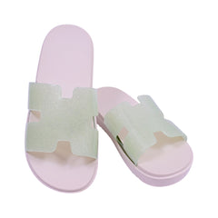 LADIES SLIPPER FANCY IR-26 SIZE 36 GREEN 8205-3 36-41 PVC Default Title - MamasJan KidsWear