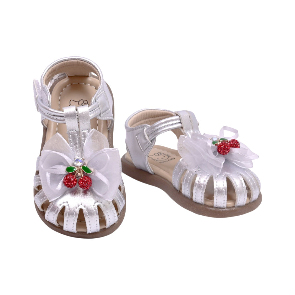 GIRLS SANDAL SIZE 18 SILVER 222-1 17-21 W-G Default Title - MamasJan Boys Shoes & Slippers