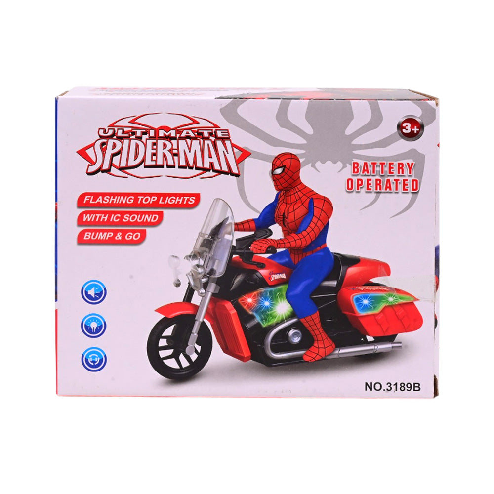 3189B MUSICAL SPIDERMAN MOTORBIKE A.I Default Title - MamasJan Toys