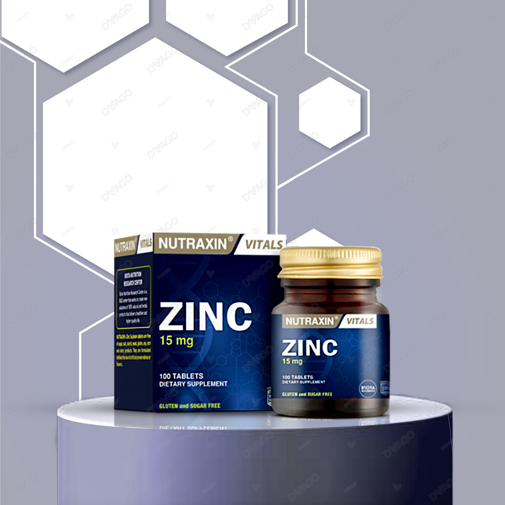 Nutraxin Zinc Tablets 15mg (1 Bottle = 100 Tablets)