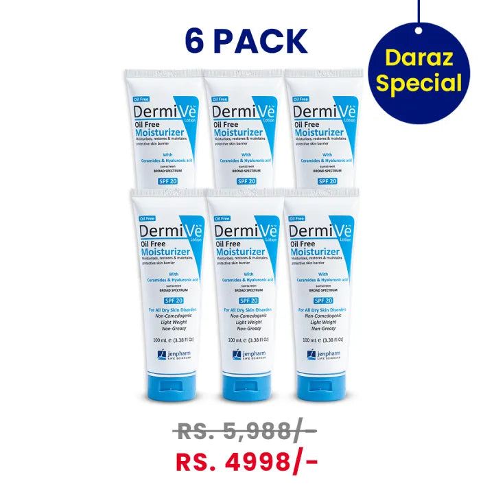 Jenpharm - Dermive Oil Free Moisturizer Buy 5 get 1 free (Pack of 6 - 100ml)