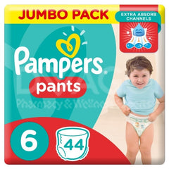 PAMPERS BABY PANTS 6 E.LARGE 44PCS