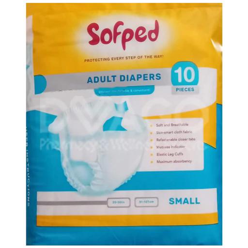 SOFPED ADULT DIAPERS SIZE SMALL 10PCS