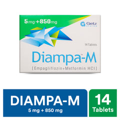Diampa-M Tablets 5mg/850mg (1 Box = 2 Strips) (1 Strip = 7 Tablets)