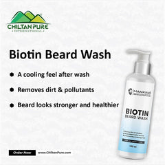 Biotin Beard Wash – Remove Dirt, Oil & Pollutants, Makes Beard Soft & Smooth, Fights Frizz, Flakes & Itchiness 150ml,, Doctor's 👨⚕️ Recommended