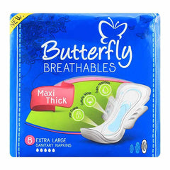 Butterfly Breathables Maxi Thick Sanitary Pads Long 8 Pcs