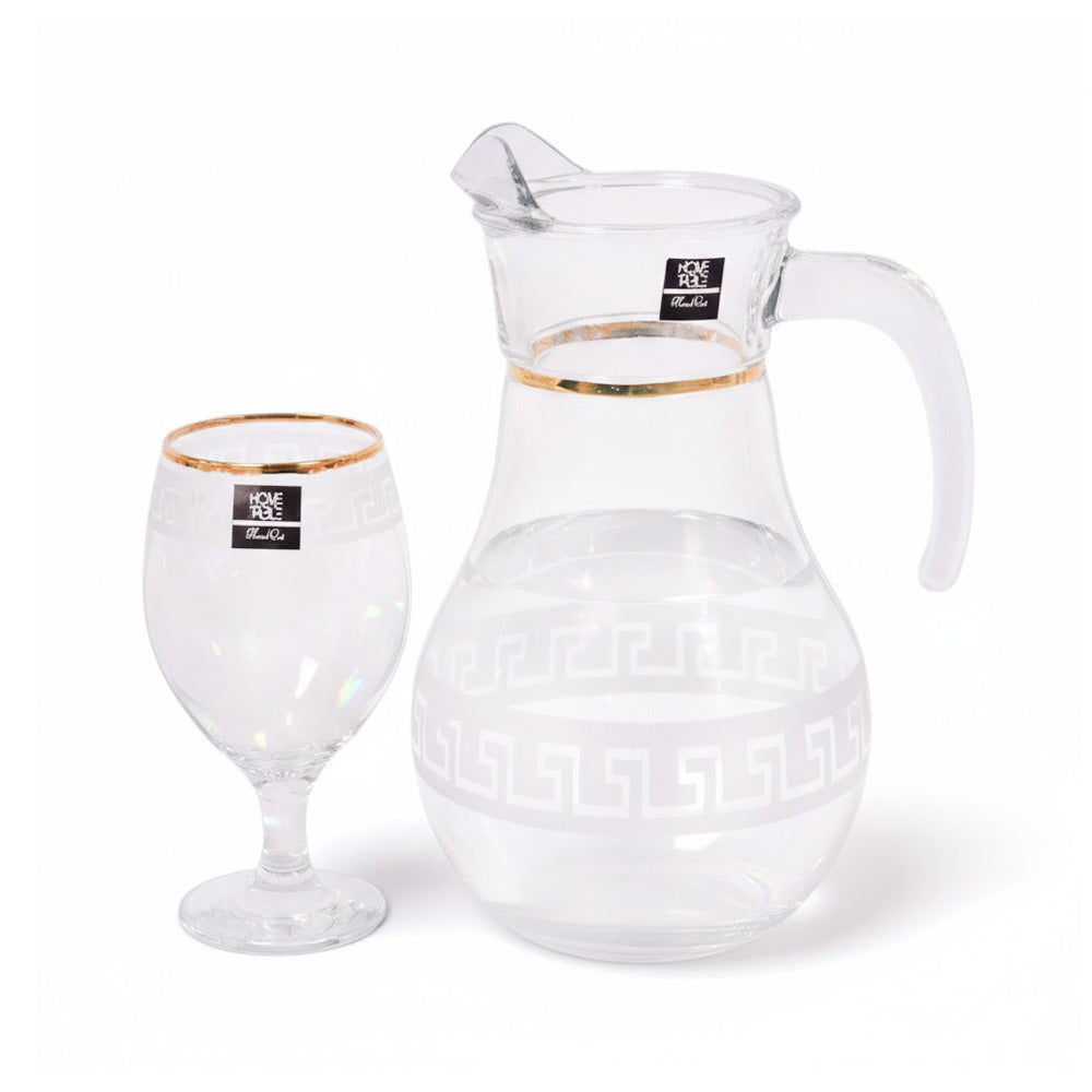 WATER SET 7PC PSB HAND CUT GOLD BISTRO 96933-B074 Default Title - MamasJan Crockery
