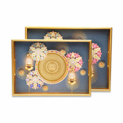 TRAY SET 2PC WOODEN IR 1938-1 Default Title - MamasJan Crockery