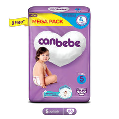 Canbebe Comfort Dry Diapers Mega Pack Junior Size 5 66Pcs
