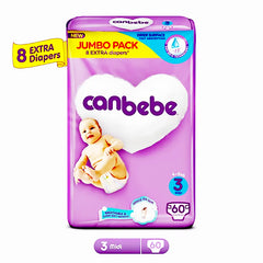 Canbebe Baby Diapers Jumbo Pack Midi Size 3 60Pcs