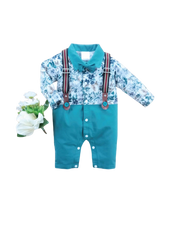 BOYS L/S 3PC SHIRT GALAS PANT SUIT MZW-24 0-3M 249-004A Default Title - MamasJan KidsWear