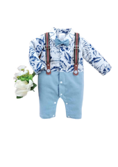 BOYS L/S 3PC SHIRT GAAS PANT SHIRT SUIT MZW-24 0-3M 249-007 6-9 month - MamasJan KidsWear