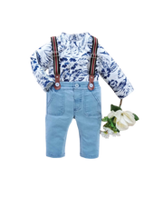 BOYS L/S 3PC SHIRT GALAS PANT SUIT MZW-24 3-4 YEAR 249-008B Default Title - MamasJan KidsWear