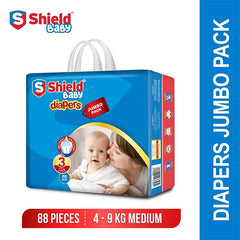 Shield Baby Diaper Jumbo Medium size 3 88Pcs
