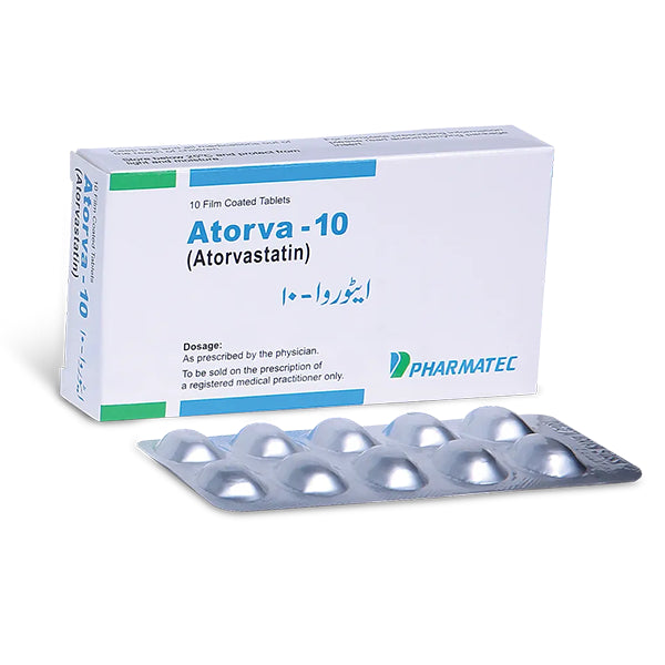 Atorva Tablets 10mg (1 Strip = 10 Tablets)