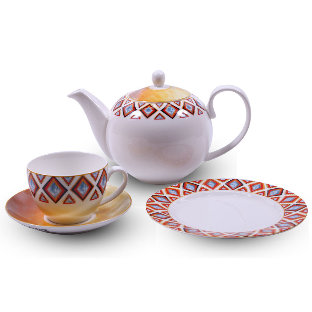 TEA SET BONE CHINA 24PC T17342 Default Title - MamasJan Crockery