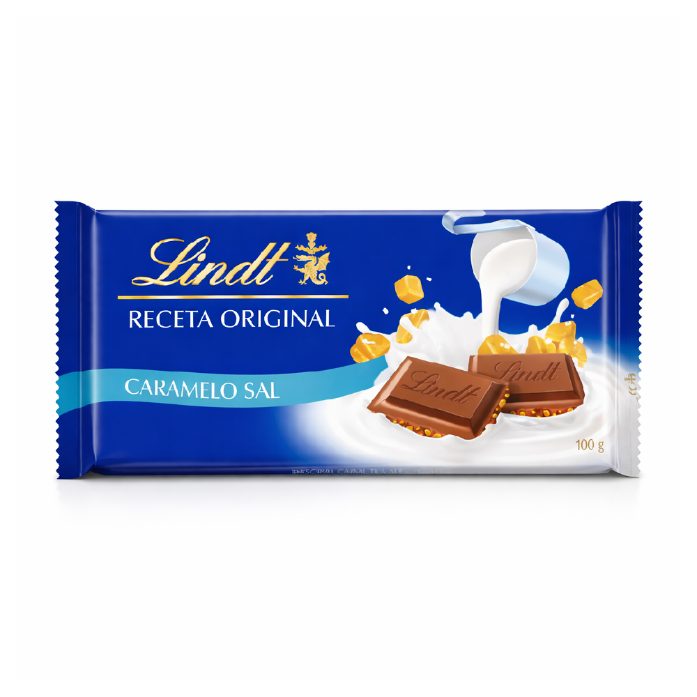 LINDT RECETA ORIGINAL CHOCOLATE BAR CARAMELA SAL 100 GM Default Title - MamasJan Grocery Food