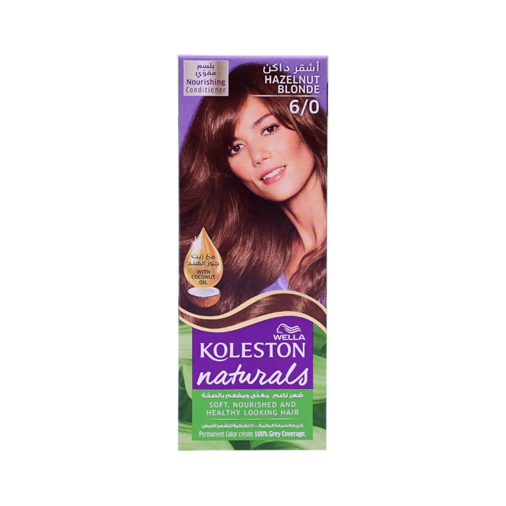WELLA HAIR COLOR KOLESTON NATURALS 6/0 HAZELNUT BLONDE 110 Default Title - MamasJan haircare