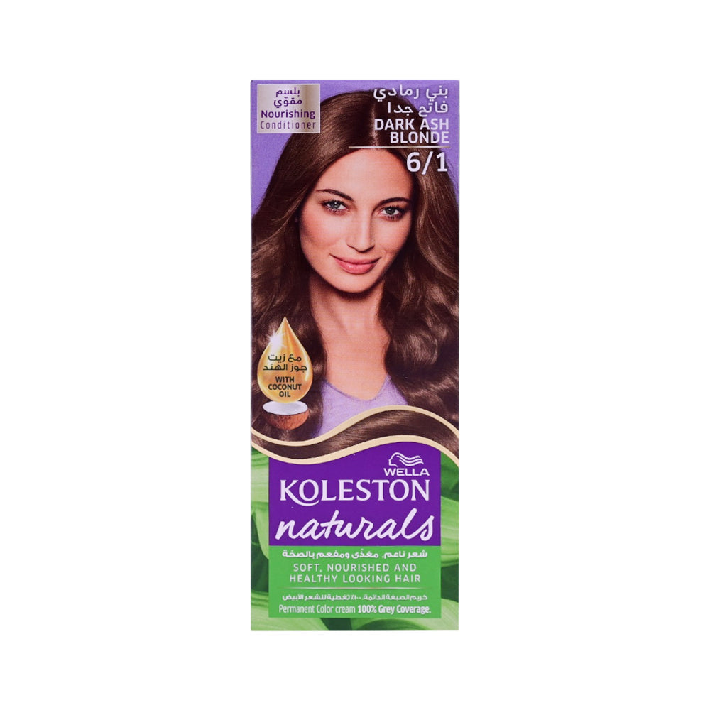 WELLA HAIR COLOR KOLESTON NATURALS 6/1 DARK ASH BLONDE 110 Default Title - MamasJan haircare