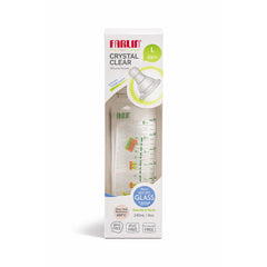 FARLIN BABY FEEDING BOTTLE GLASS 6M+240 ML TOP-707G Default Title - MamasJan Grocery Non Foods