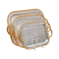 TRAY SET 3PC STEEL IR ZS691-3 Default Title - MamasJan Crockery