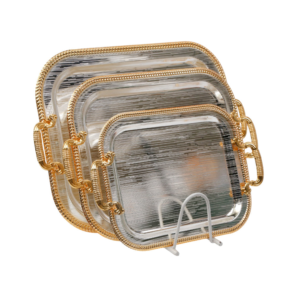 TRAY SET 3PC STEEL IR ZS712-3 Default Title - MamasJan Crockery
