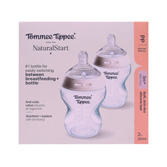 TOMMEE TIPPEE NATURAL START 3M PLUS MED FLOW WHITE 260 ML Default Title - MamasJan Baby Maternity Care