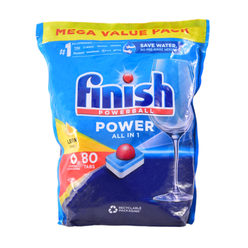 FINISH DISHWASH POWERBALL LEMON SPARKLE ALLIN1 80 TABS 1280 Default Title - MamasJan Grocery Nonfood