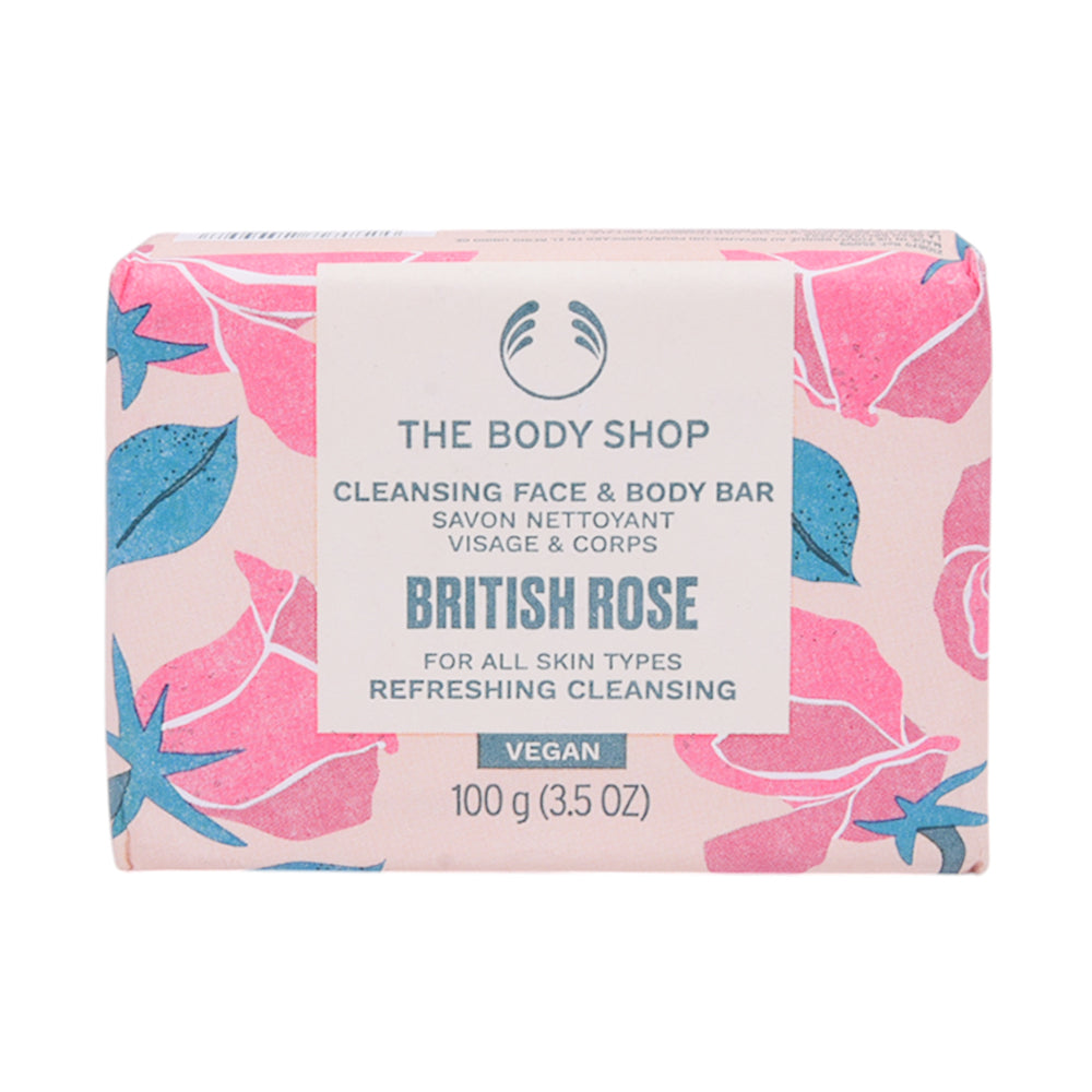 BODY SHOP CLEANSING FACE AND BODY BAR BRITISH ROSE 100G Default Title - MamasJan Makeup