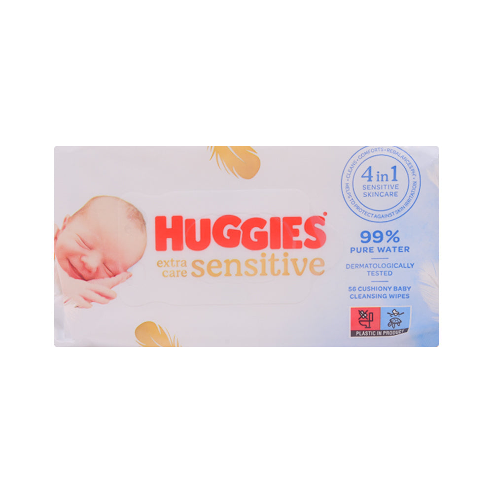 HUGGIES BABY WIPES SENSITIVE SKINCARE 4IN1 56PC PACK Default Title - MamasJan Grocery Nonfood