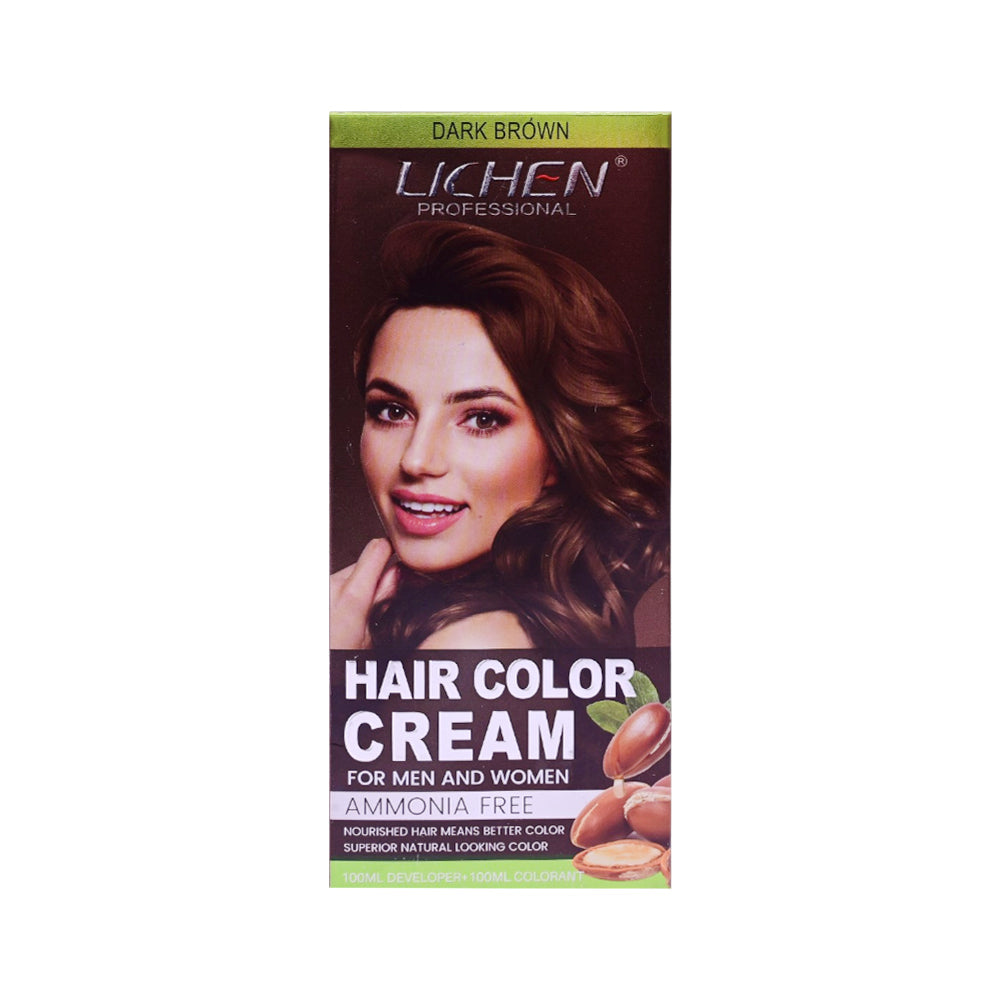 LICHEN HAIR COLOUR CREAM DARK-BROWN 200ML Default Title - MamasJan haircare