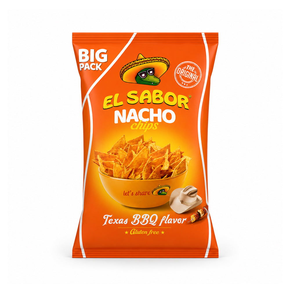 EL SABOR NACHO CHIPS TEXAS BBQ FLAVOR 180 GM Default Title - MamasJan GroceryFoods