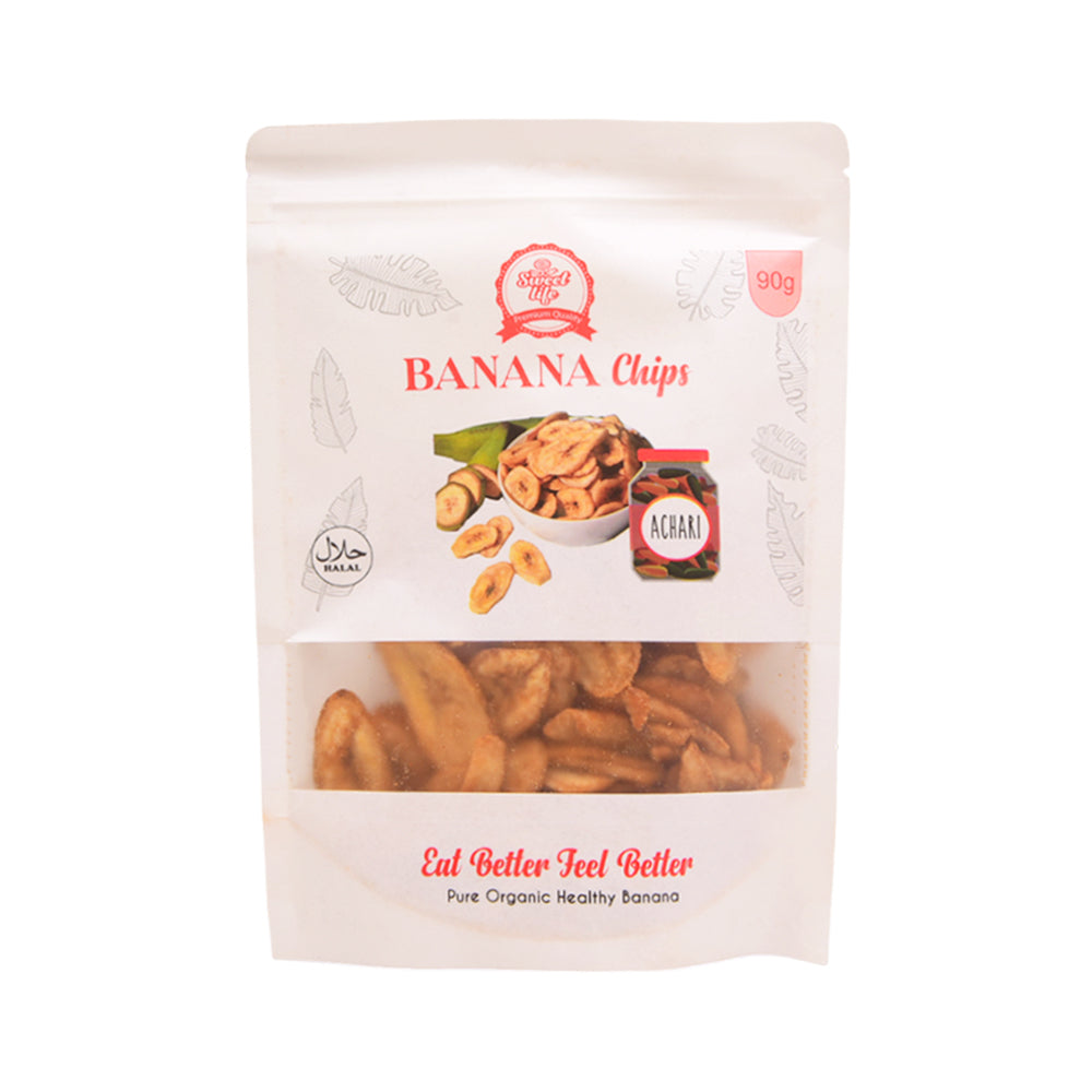 BANANA CHIPS ACHARI PURE ORGANIC HEALTHY BANANA 90 GM Default Title - MamasJan Grocery Food