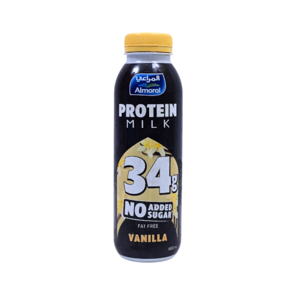 AL MARAI PROTEIN MILK VANILLA FAT FREE 400 ML Default Title - MamasJan GroceryFoods
