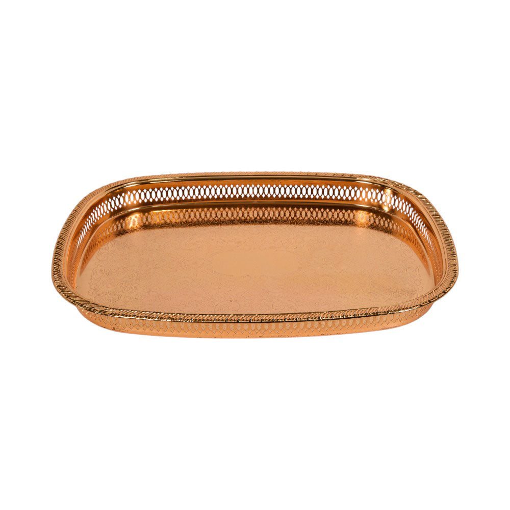 TRAY ZOLTEN RECT GOLD ZL2013645 Default Title - MamasJan Crockery