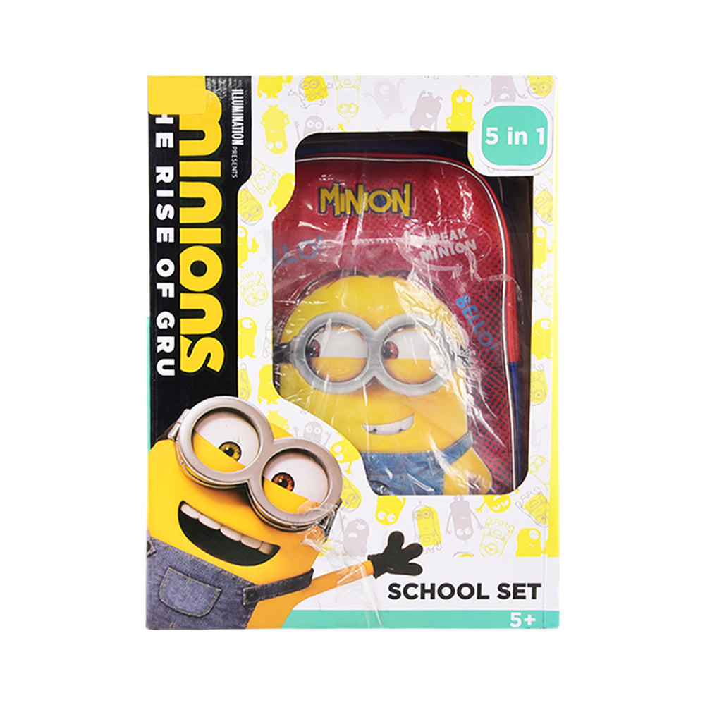 MNST2291-18 SIMBA MINNIION SCHOOL BAG SET 5IN1 D Default Title - MamasJan Toys