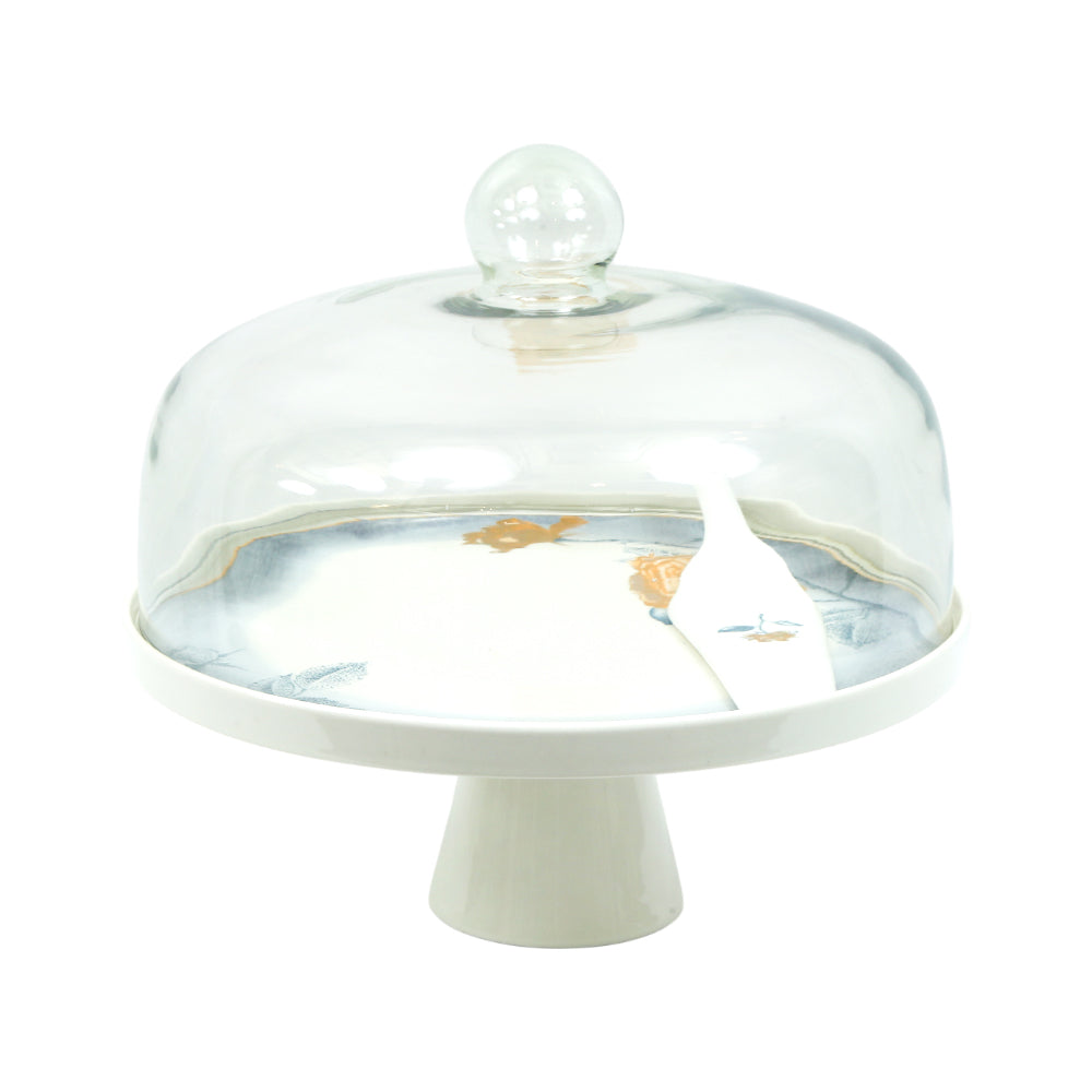 CAKE DISH WITH SPOON ANGELA MK124 Default Title - MamasJan Crockery
