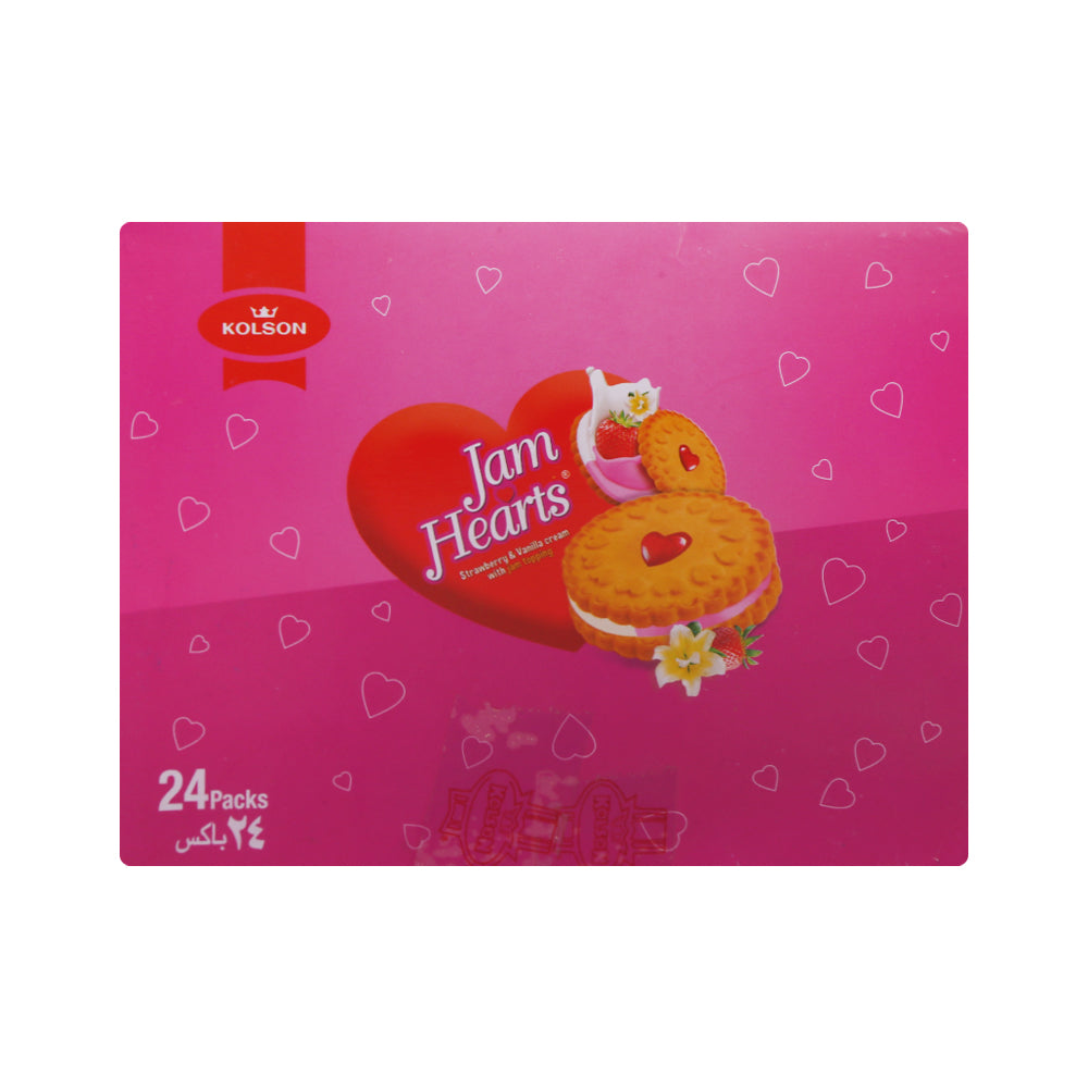 KOLSON JAM HEARTS BISCUITS STRAWBERRY & VANILLA 13.1 GM 24 PC Default Title - MamasJan GroceryFoods