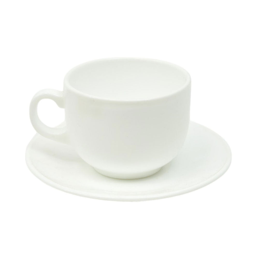 CUP & SAUCER MANAL WHITE E0021 (Pack of 6) Default Title - MamasJan Crockery