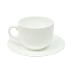 CUP & SAUCER MANAL WHITE E0021 (Pack of 6) Default Title - MamasJan Crockery