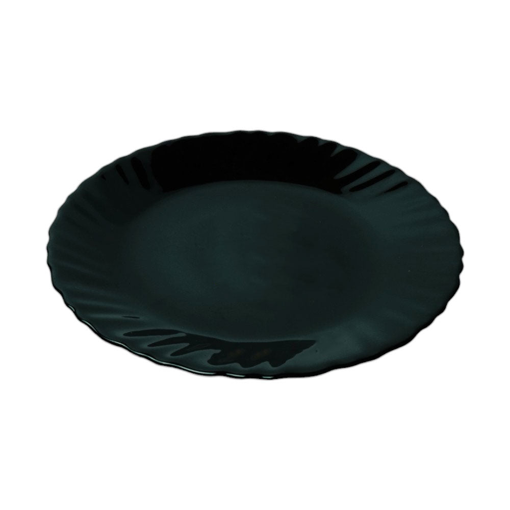 PLATE QUARTER BLACK MANAL ROUND B0032 Default Title - MamasJan Crockery