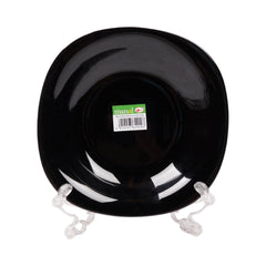 PLATE DEEP MANAL BLACK SQUARE B0052 Default Title - MamasJan Crockery