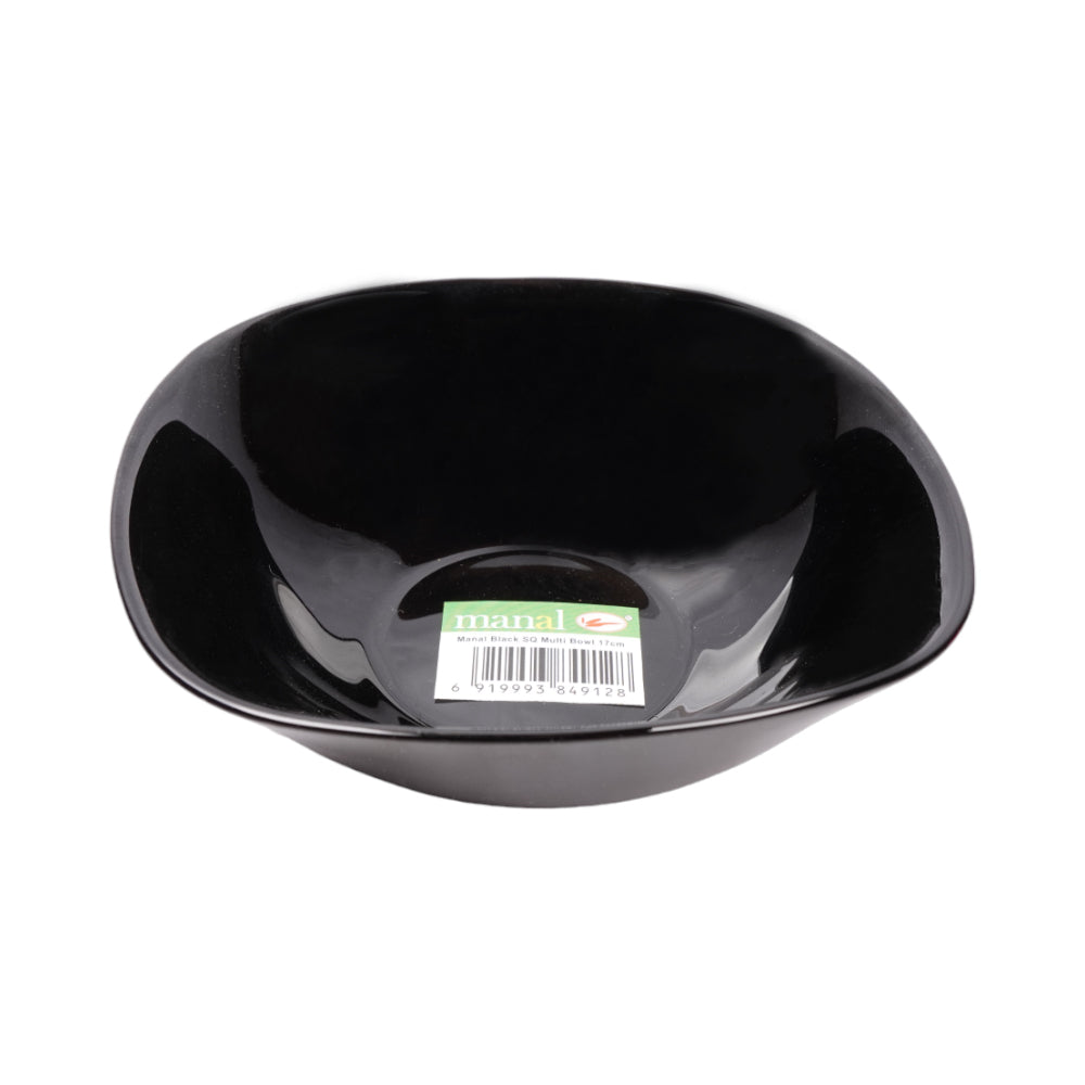 BOWL MANAL 17CM BLACK SQUARE B0055 Default Title - MamasJan Crockery