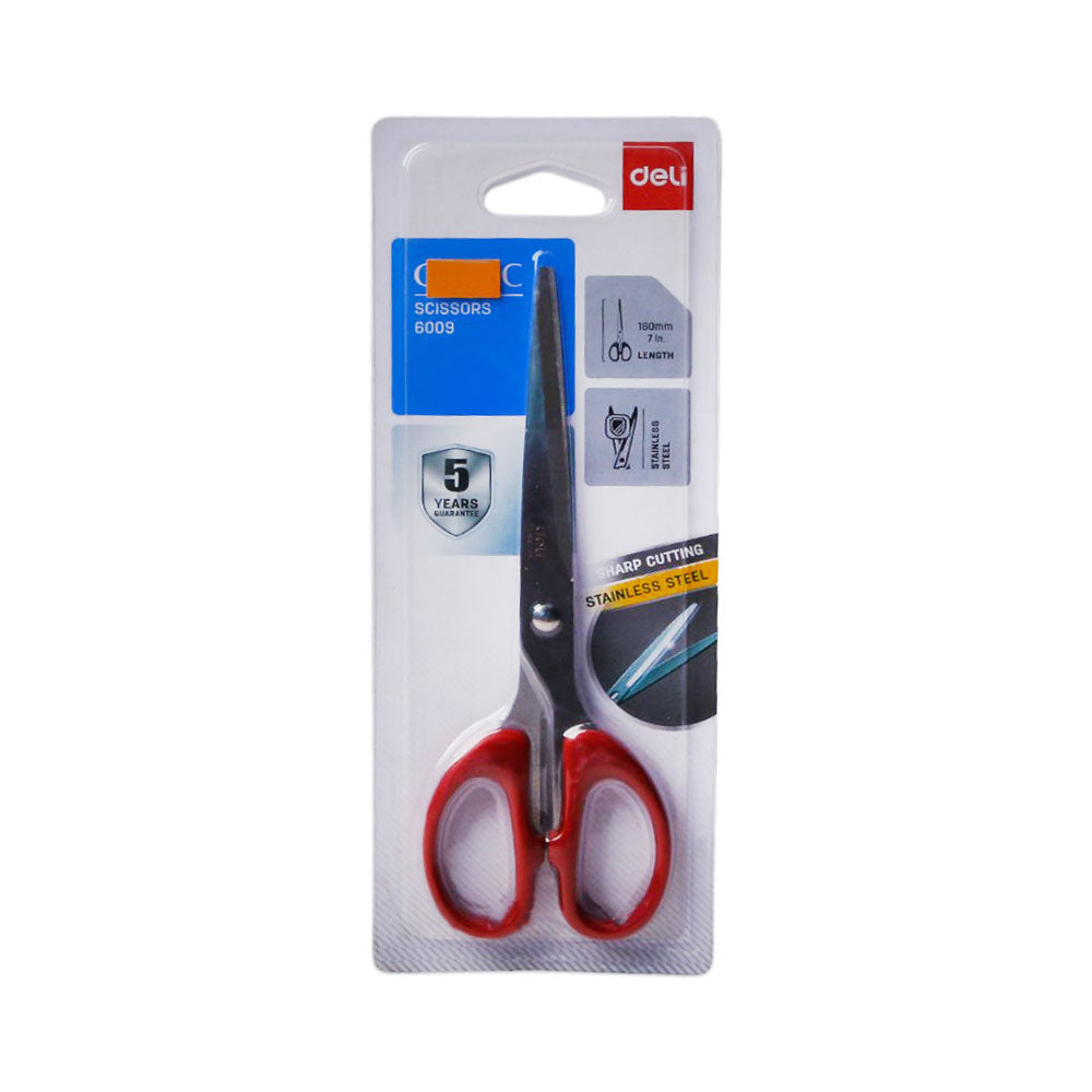 DELI METAL OFFICE SCISSOR 180MM 7 PVC BAG 6009 Default Title - MamasJan Toys