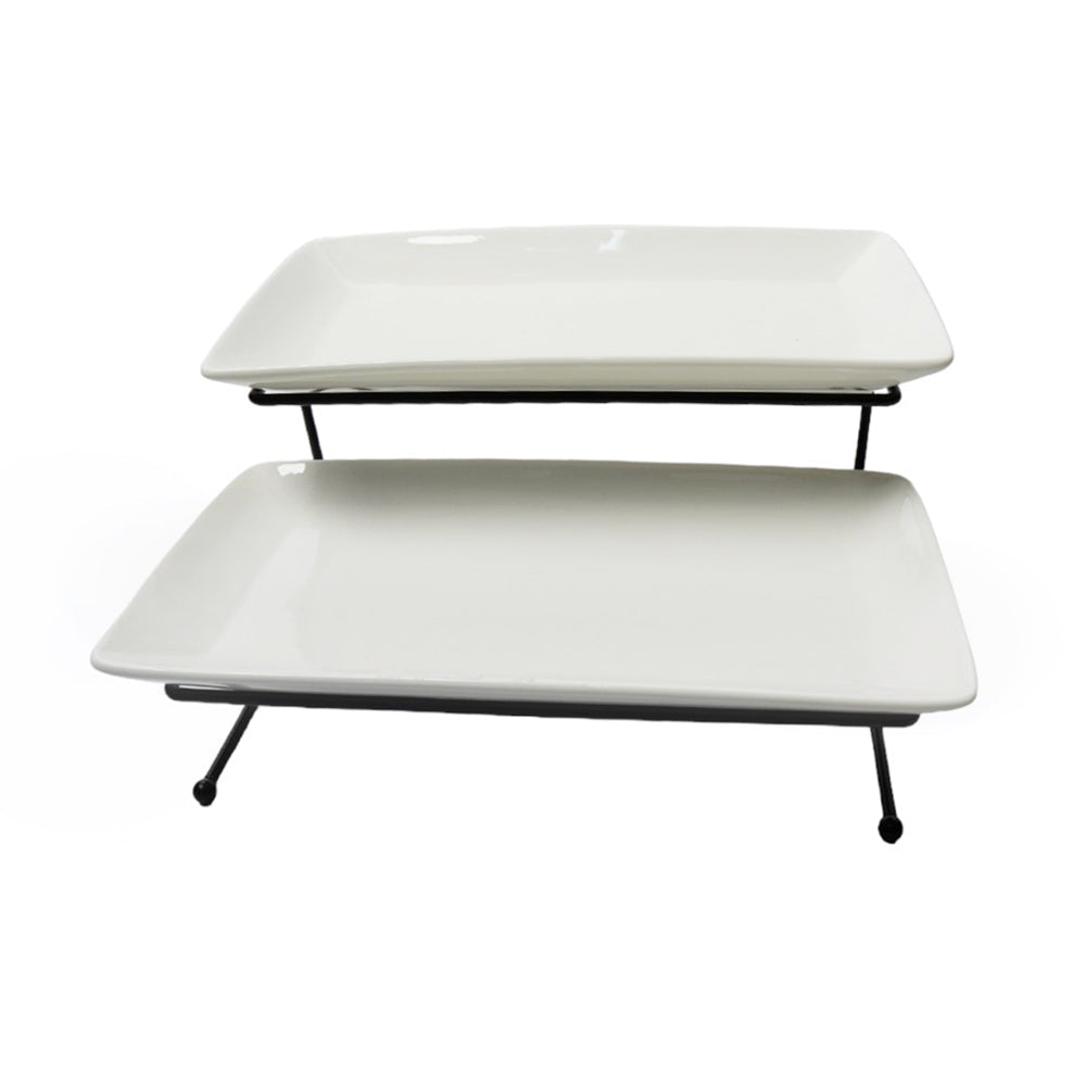 DISH SERVING BRILLIANT 2 TIER BR0065 BASIC Default Title - MamasJan Crockery